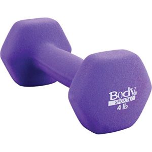 BodySport Neoprene Dumbbell, 4-Pound, Light Purple