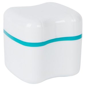 Denture-Retainer-Invisalign Bath With Basket European Style Attractive Durable Design (Standard, Teal)