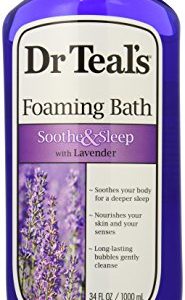 Dr Teal’s Foaming Bath with Pure Epsom Salt, Soothe & Sleep with Lavender, 34 Ounces
