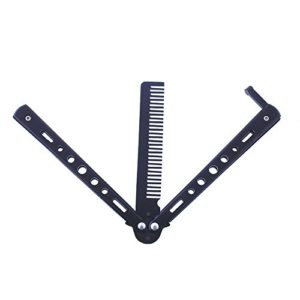 Icetek Sports Stainless Steel METAL Practice Training Trainer Butterfly Balisong Style Knife Comb Cool