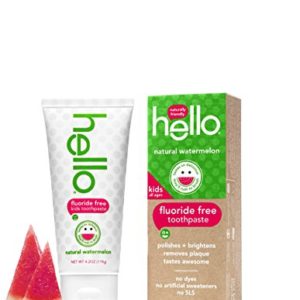 Hello Oral Care Kids Fluoride Free Toothpaste, Natural Watermelon, 4.2 Ounce