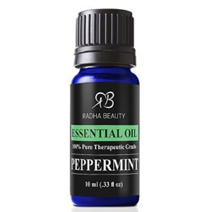 Radha Beauty Aromatherapy Top 8 Essential Oils 100% Pure & Therapeutic grade – Basic Sampler Gift Set & Kit (Lavender, Tea Tree, Eucalyptus, Lemongrass, Orange, Peppermint, Frankincense and Rosemary)